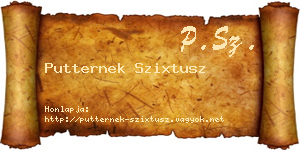 Putternek Szixtusz névjegykártya